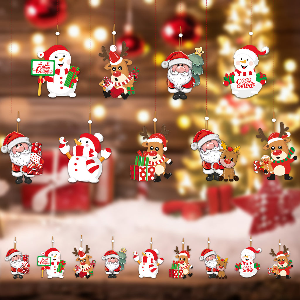9-Piece Wooden Christmas Tree Ornaments Set