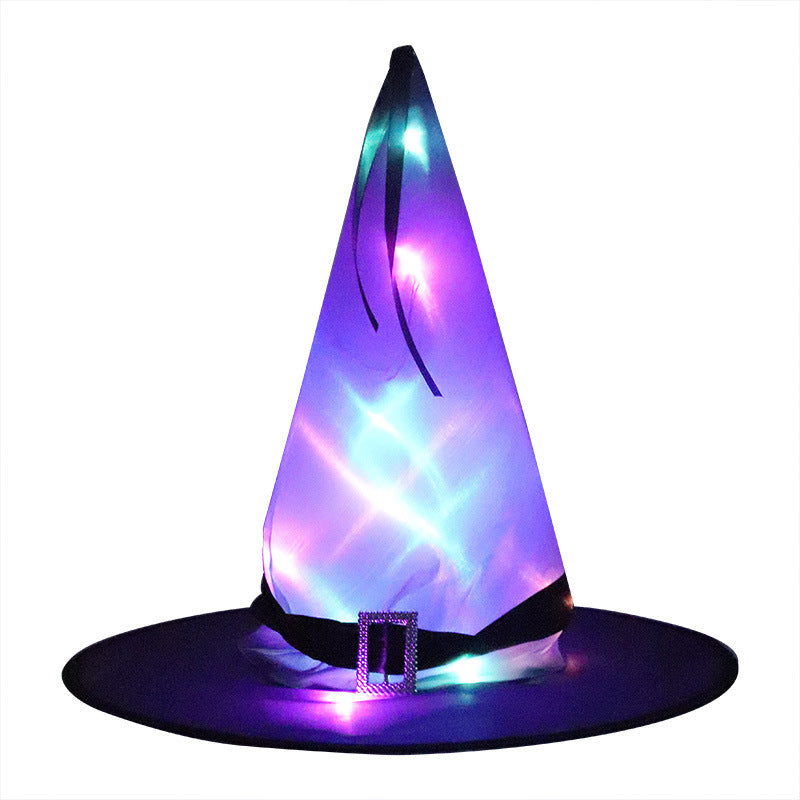Hanging LED Light-Up Witch Hat Outdoor Halloween Decoration from Mish Mash Market