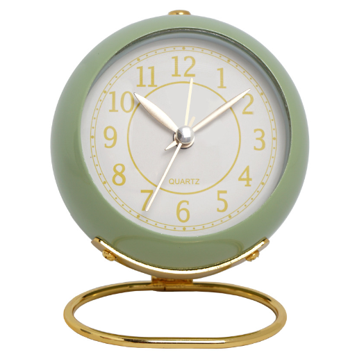 European-Inspired Non-Ticking Metal Alarm Clock from Mish Mash Market