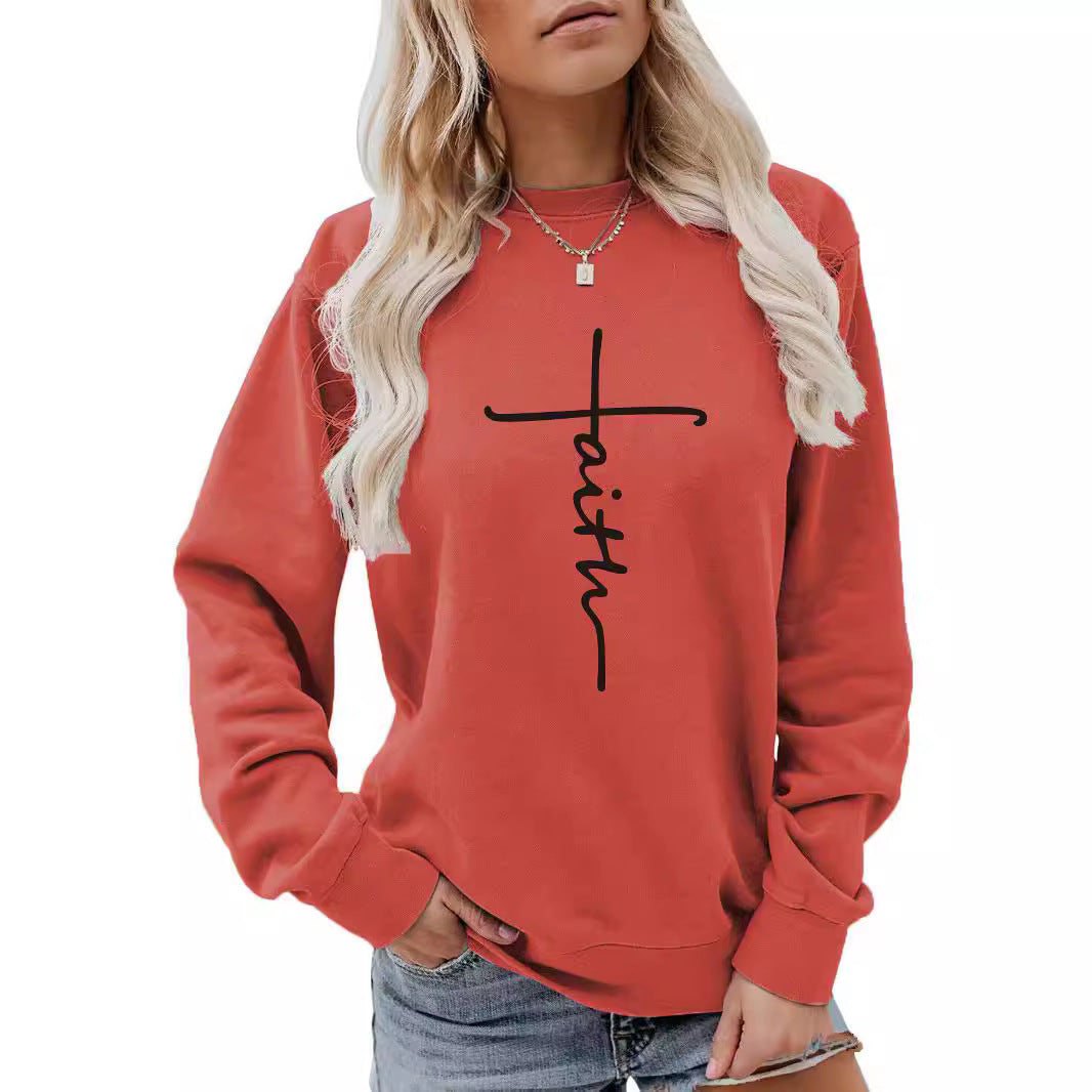 Faith Cross Oversized Fleece Pullover
