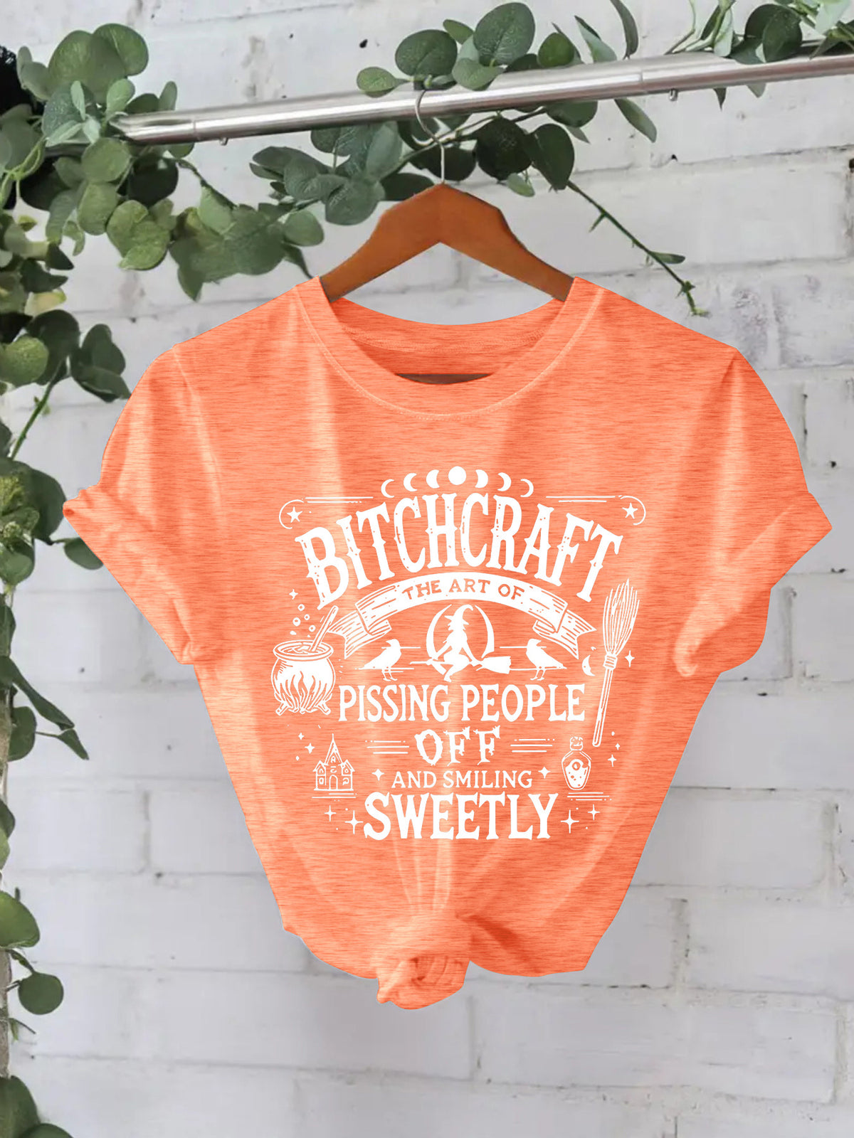 Bitchcraft Graphic Halloween T-Shirt – Loose Fit Short Sleeve Tee from Mish Mash Market
