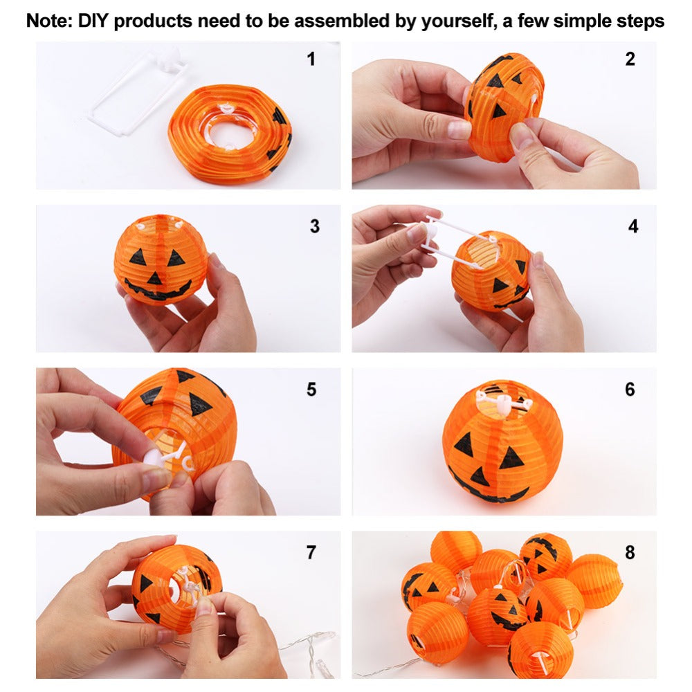 10-LED Pumpkin String Lights, 4-Foot Warm White Halloween Decor from Mish Mash Market