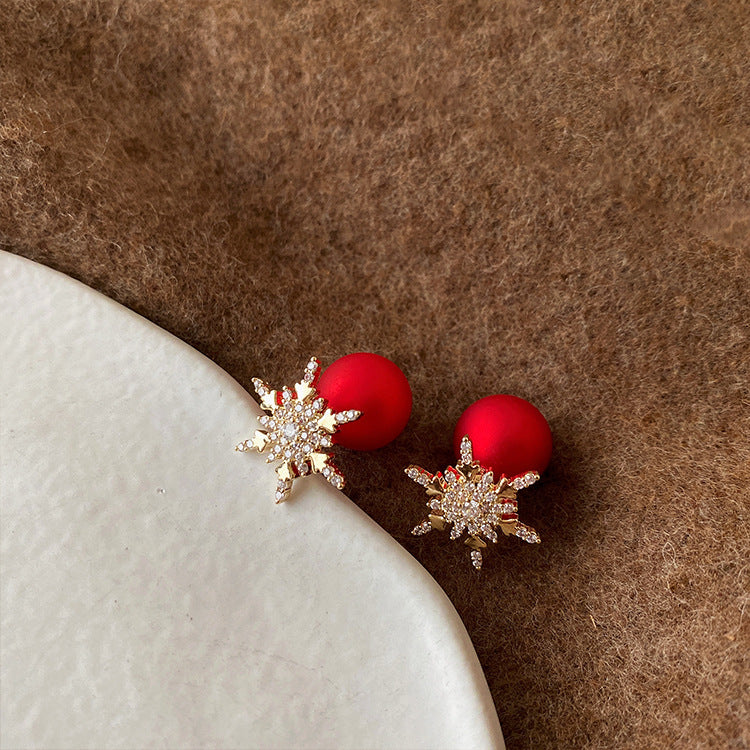 Super Fairy Zircon Snowflake Earrings