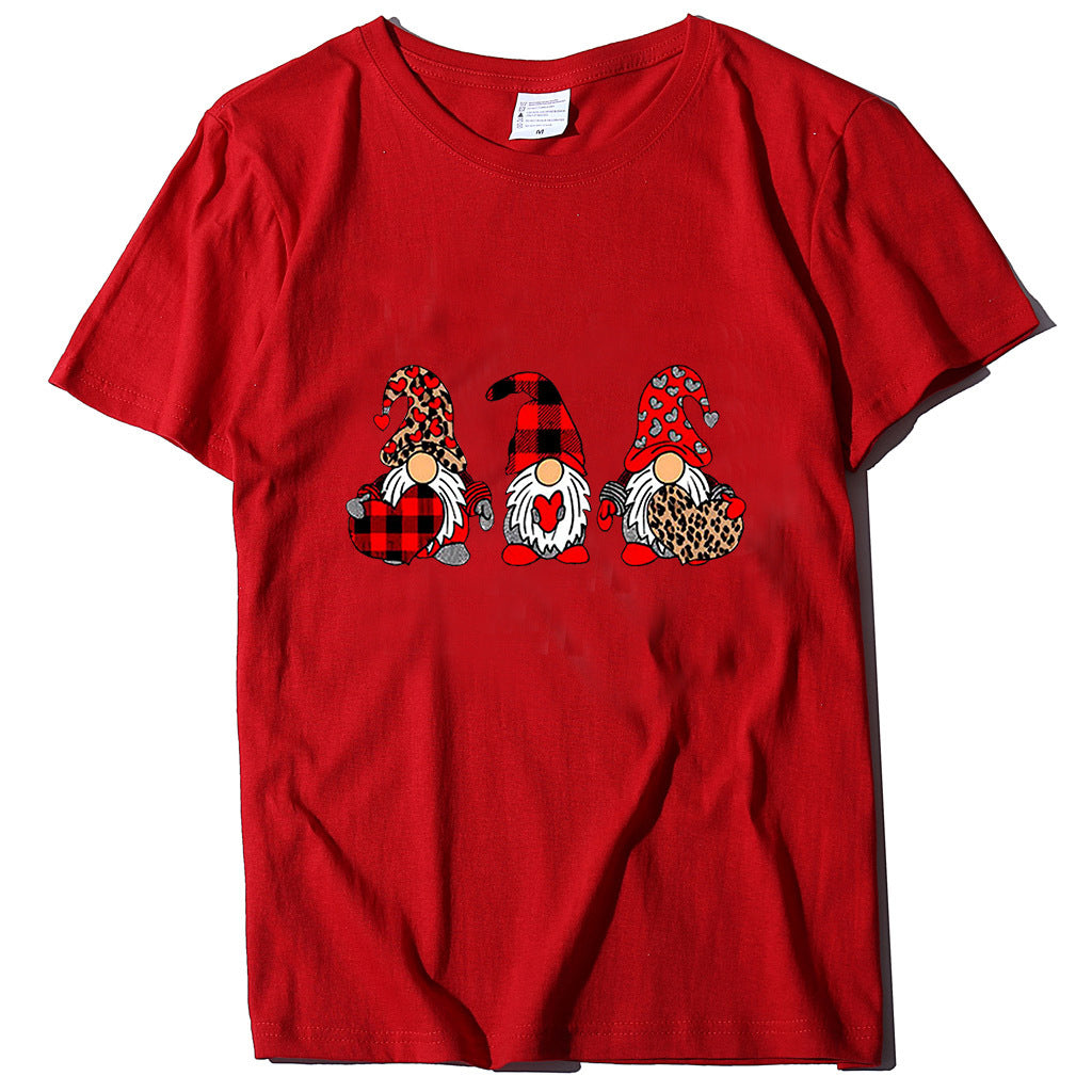 Gnome Graphic T-Shirt for Women – Love Printed Loose Fit Top