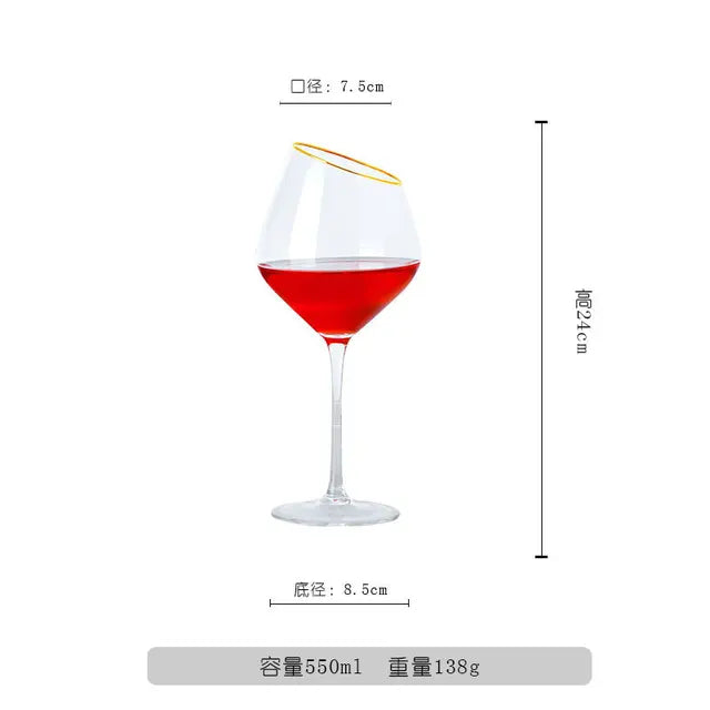 Nordic Iridescent Slanted Crystal Wine Glasses from Mish Mash Market