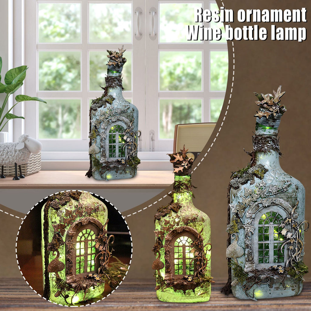 Luminous Ghost Castle Forest Ornament - LED Wine Bottle Decor from Mish Mash Market