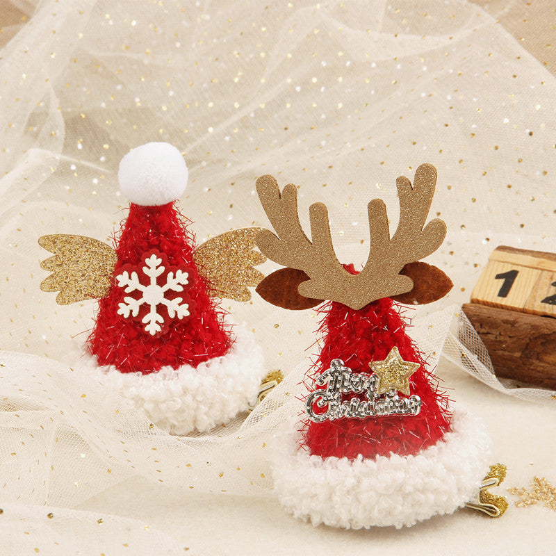 Bright Velvet Christmas Mini Santa Hat Hair Clip