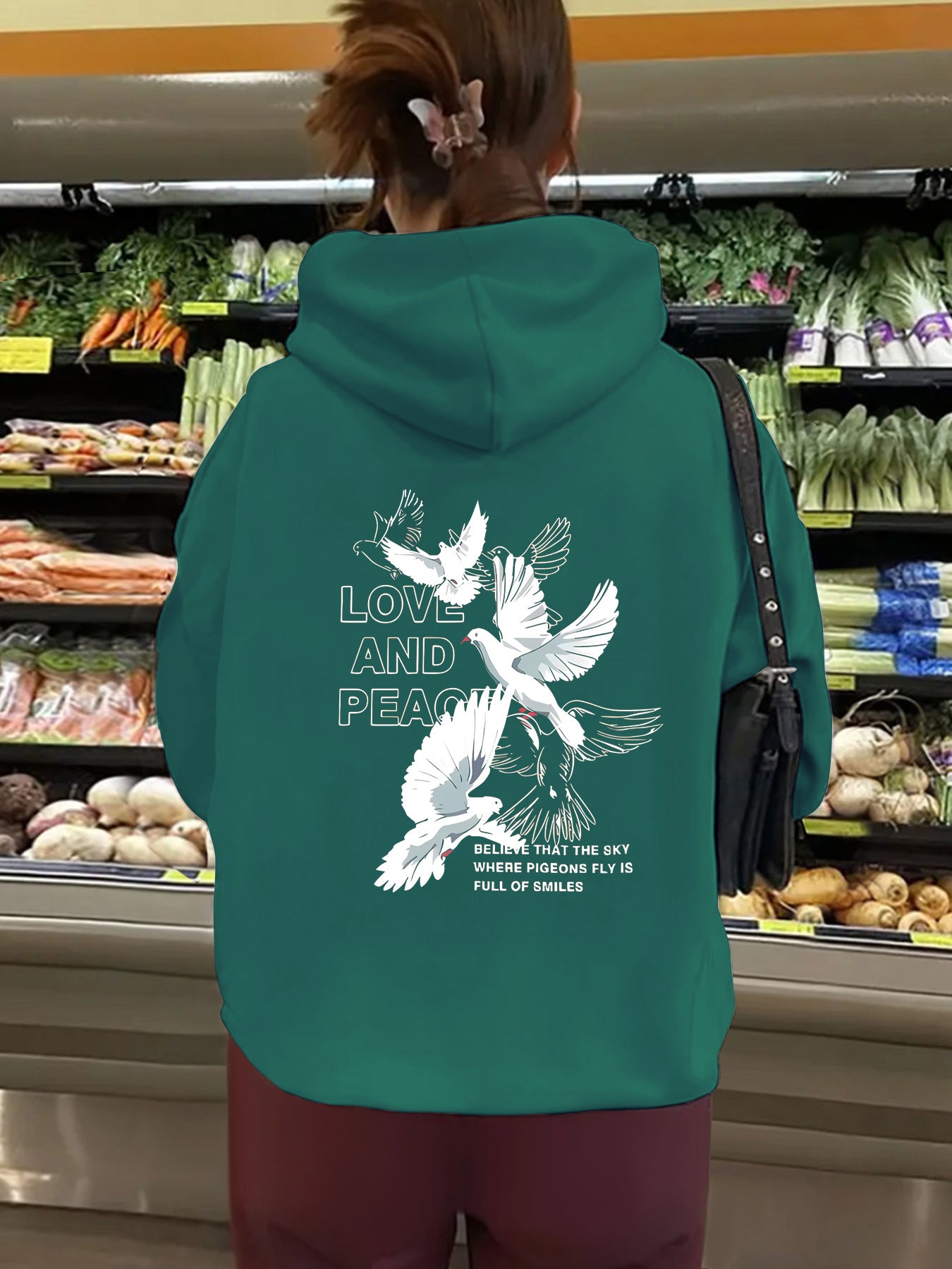 Women’s Peace Love Unity Printed Pullover – Casual Long Sleeve Crew Neck Graphic Sweatshirt