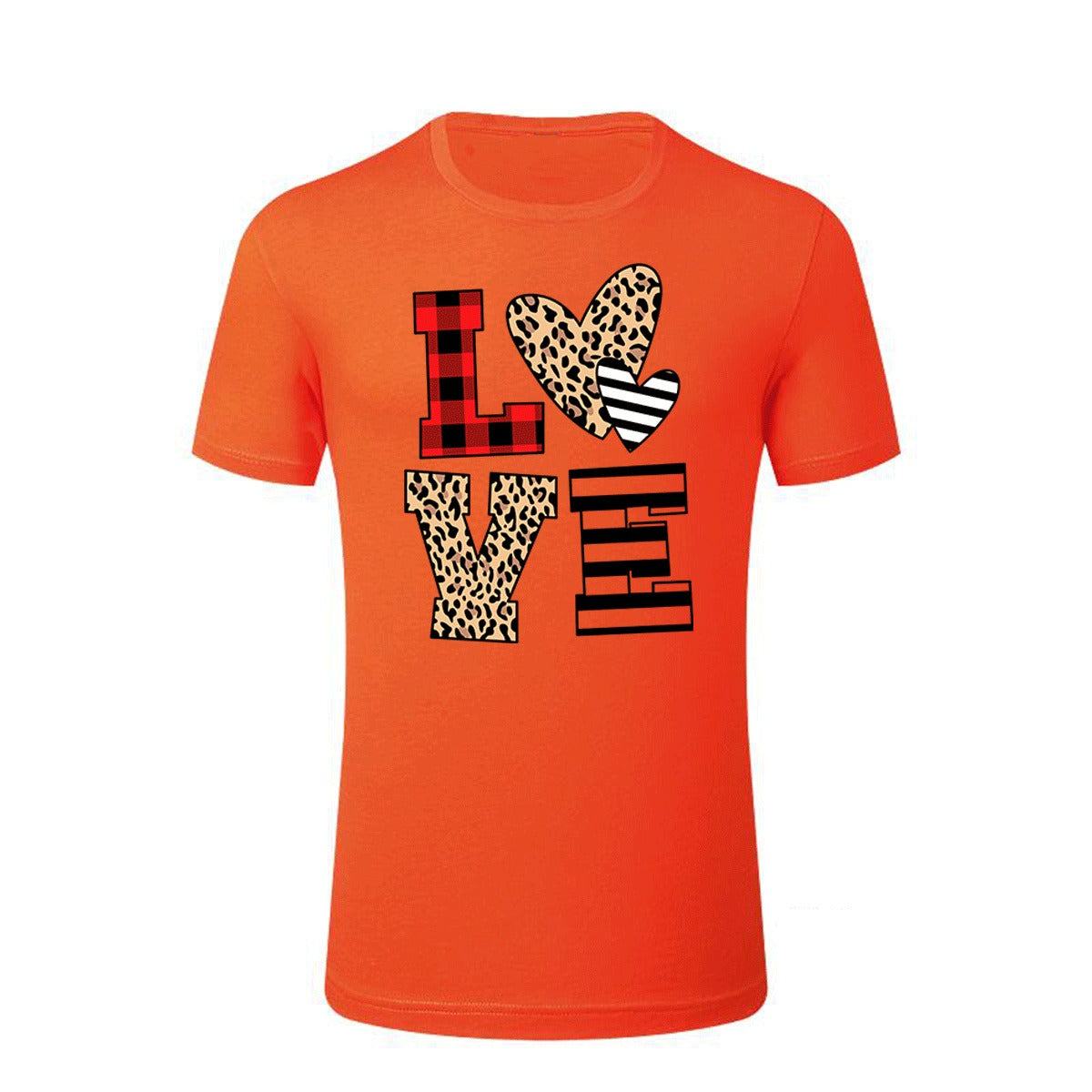 Leopard Print Heart Valentine's Day Shirt for Women - Cute Love Graphic Tee from Mish Mash Market
