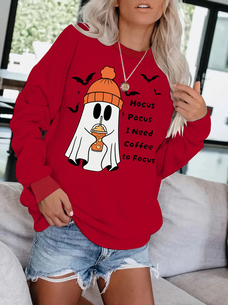 Halloween Ghost Hocus Pocus I Need Coffee to Focus Sweatshirt from Mish Mash Market