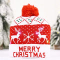 LED Light-Up Christmas Knitted Beanie Hat for Adults and Kids