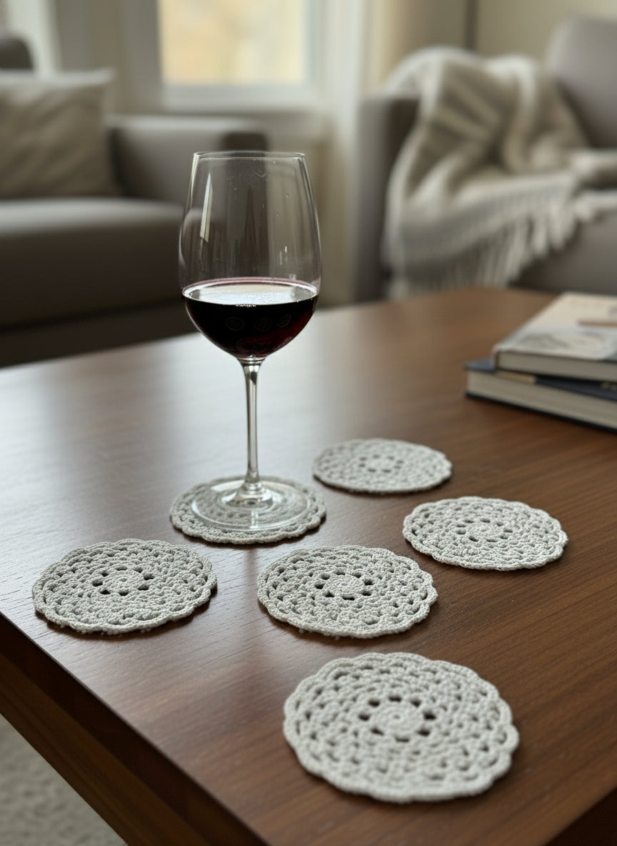 Vintage Coaster Set in White from Mish Mash Market