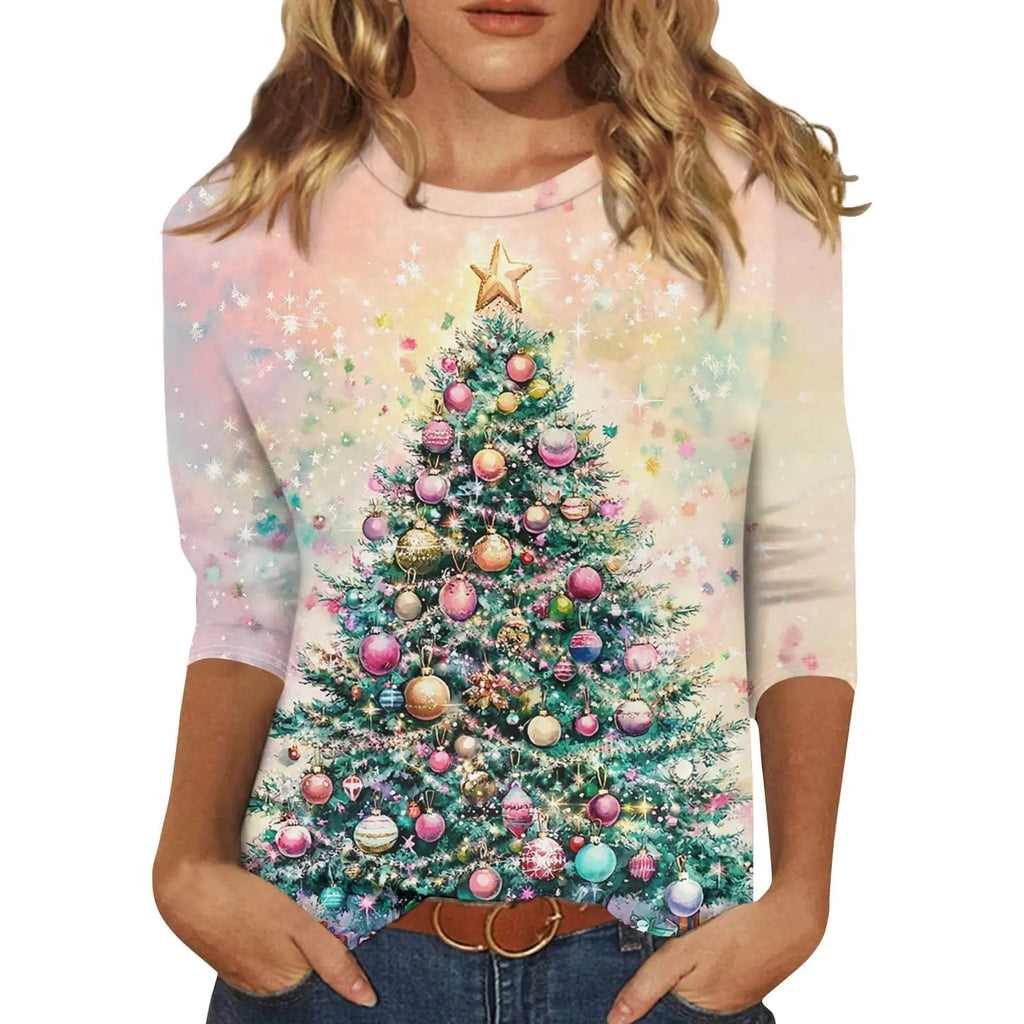 Medium Holiday Cheer Ladies' Xmas Tee from Mish Mash Market